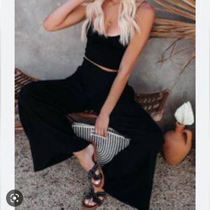 Black Linen Pocketed Pants